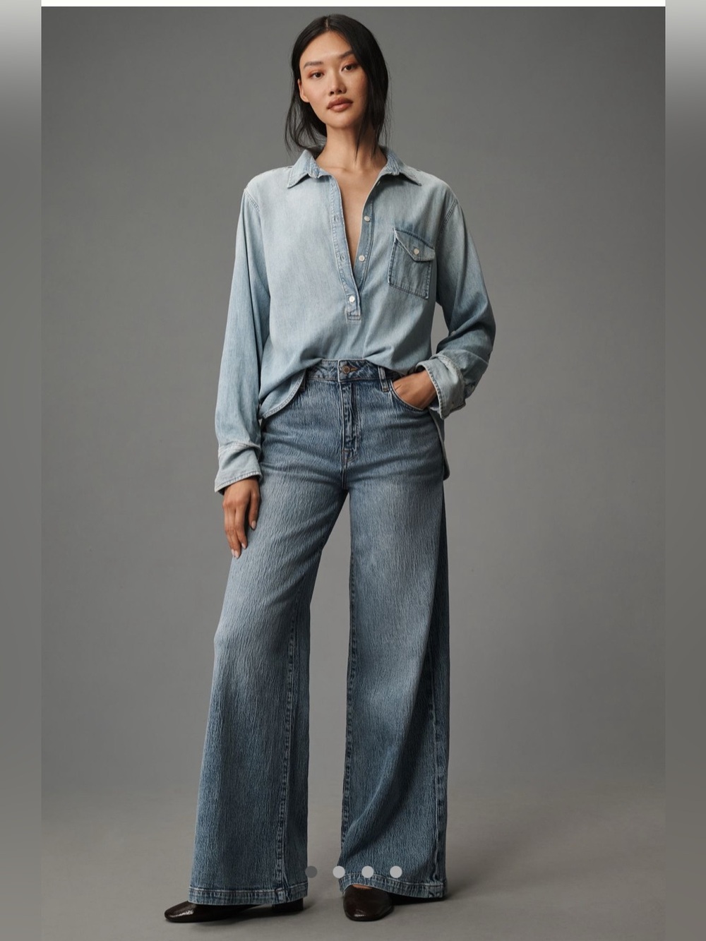 Triarchy Ms. Fonda High Rise Wide Leg Jeans in Prime Indigo